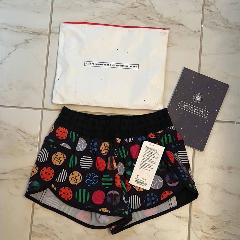 lululemon athletica Black Multicolor Athletic Seawheeze Shorts